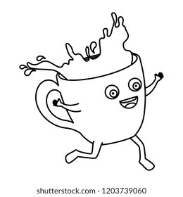 delicious coffee cup with face kawaii