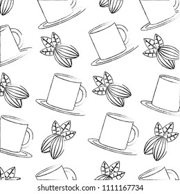 delicious coffee cup with grains pattern