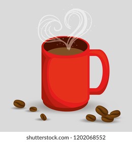 delicious coffee cup with heart
