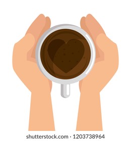 delicious coffee cup with heart
