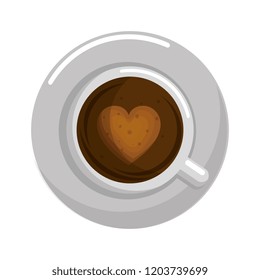 delicious coffee cup with heart