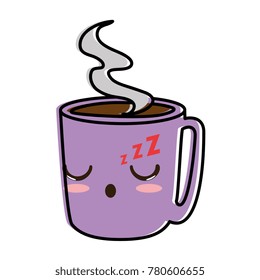 delicious coffee cup kawaii character
