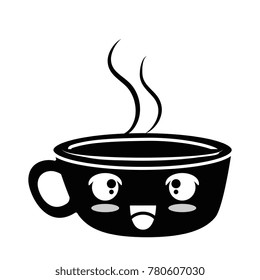 delicious coffee cup kawaii character