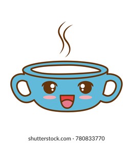 delicious coffee cup kawaii character