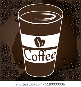 delicious coffee in cup plastic