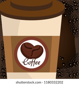delicious coffee in cup plastic