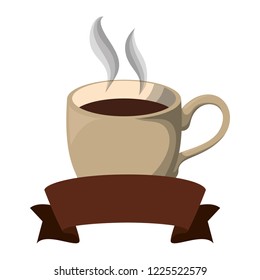delicious coffee cup with ribbon