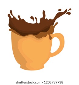 delicious coffee cup splashing