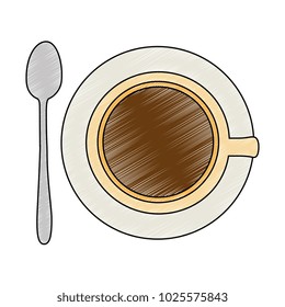 delicious coffee cup with spoon