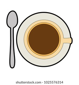 delicious coffee cup with spoon