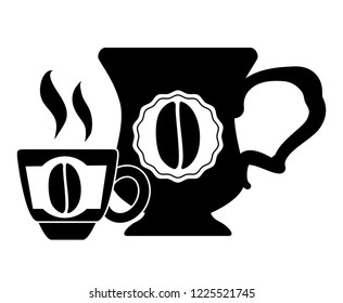 delicious coffee cups drink icon