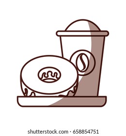 delicious coffee with donut