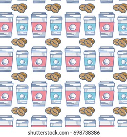delicious coffee grans with plastic cup background