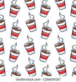 delicious coffee icon pattern