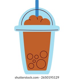 Delicioso café milkshake em estilo de arte plana
