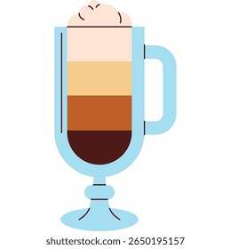 Delicious Coffee Milkshake in Flat Art Style