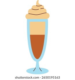 Delicious Coffee Milkshake in Flat Art Style