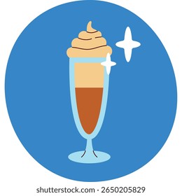 Delicioso café milkshake em estilo de arte plana