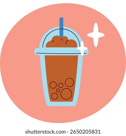 Delicious Coffee Milkshake in Flat Art Style