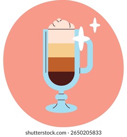 Delicioso café milkshake em estilo de arte plana