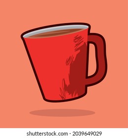delicious coffee in mug ceramic