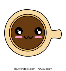 Delicious coffee mug kawaii cute cartoon Vector ilustration