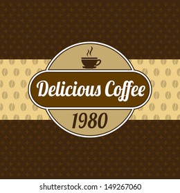 delicious coffee over dotted background vector illustration 