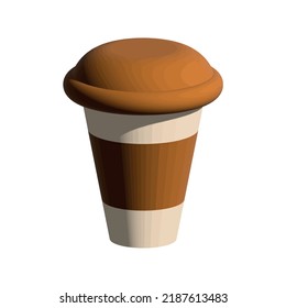 Delicious coffee paper cup icon. Drink vector illustration design
