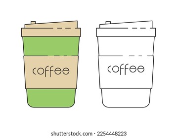 Delicious coffee paper cup icon. Drink vector illustration design EPS10