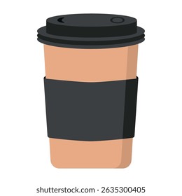 Delicioso ícone da xícara de papel de café. Design de ilustração de vetor de bebida