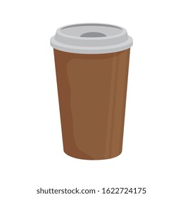 delicious coffee in plastic container icon vector illustration design