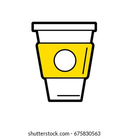 delicious coffee in plastic cup icon