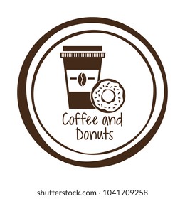 delicious coffee plastic pot and donut