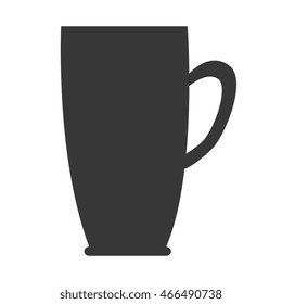 Delicious coffee served on porcelain cup, vector illustration graphic.