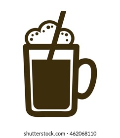 delicious coffee silhouette icon vector illustration design