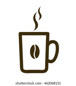 delicious coffee silhouette icon vector illustration design