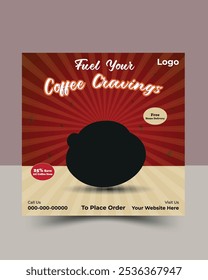 Delicious Coffee Social Media Post Template Design