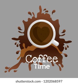 delicious coffee time cup