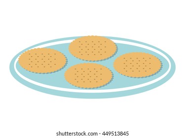 delicious cokkies in dish isolated icon design, vector illustration  graphic 