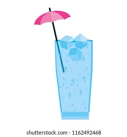 delicious cold beverage glass with umbrella