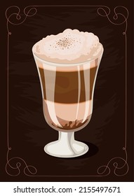 café frío delicioso con crema