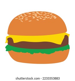 Delicious And Colored Burger Icon
