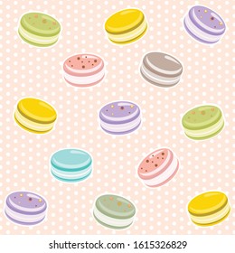 delicious colored macaroons on a delicate background, vector graphics