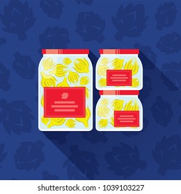 Delicious and colorful artichokes in a jar for pantry shelf