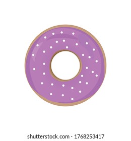 Deliciosa y colorida ilustración de diseño de vectores donut aislados en blanco