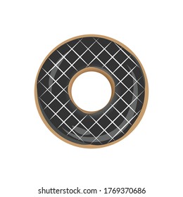 Köstliche farbige Donut-Vektordesign-Illustration einzeln auf Weiß