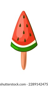 Delicious colorful ice cream pattern. Fruit and chocolate ice cream with different sensations, highlighted on a white background. Vector illustration