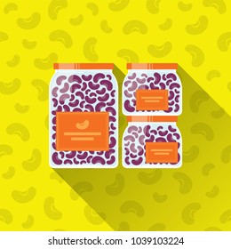 Delicious and colorful red beans in a jar for pantry shelf