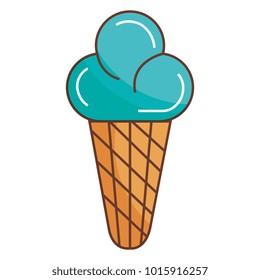 delicious cone ice cream vector illustration design