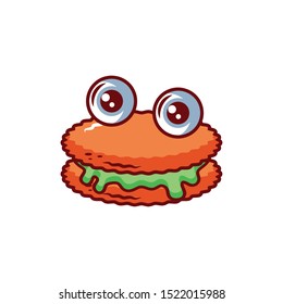 delicious cookie with halloween decoration vector illustration design